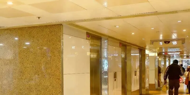 Inside the building.