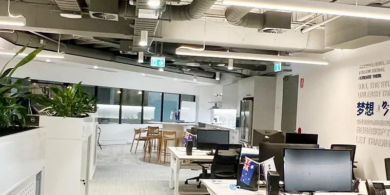 Inside the building.