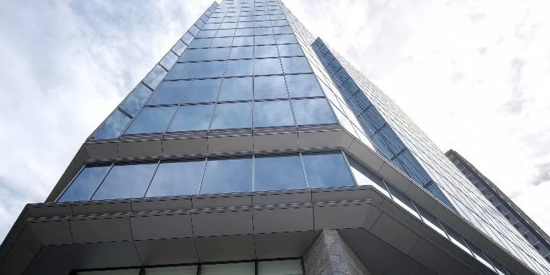 Inside the building.