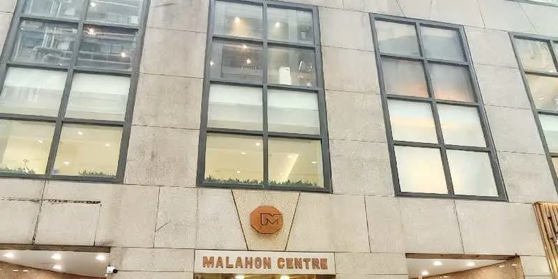 Inside the building.