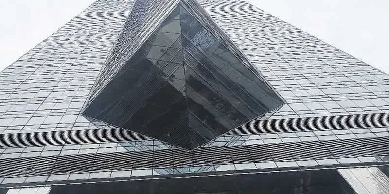 Inside the building.