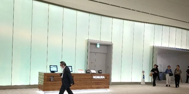 Inside the building.