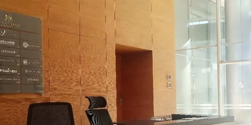 Inside the building.