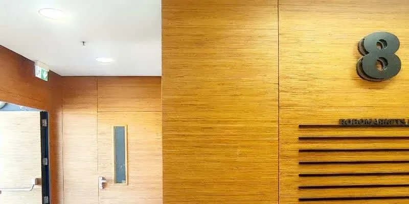 Inside the building.