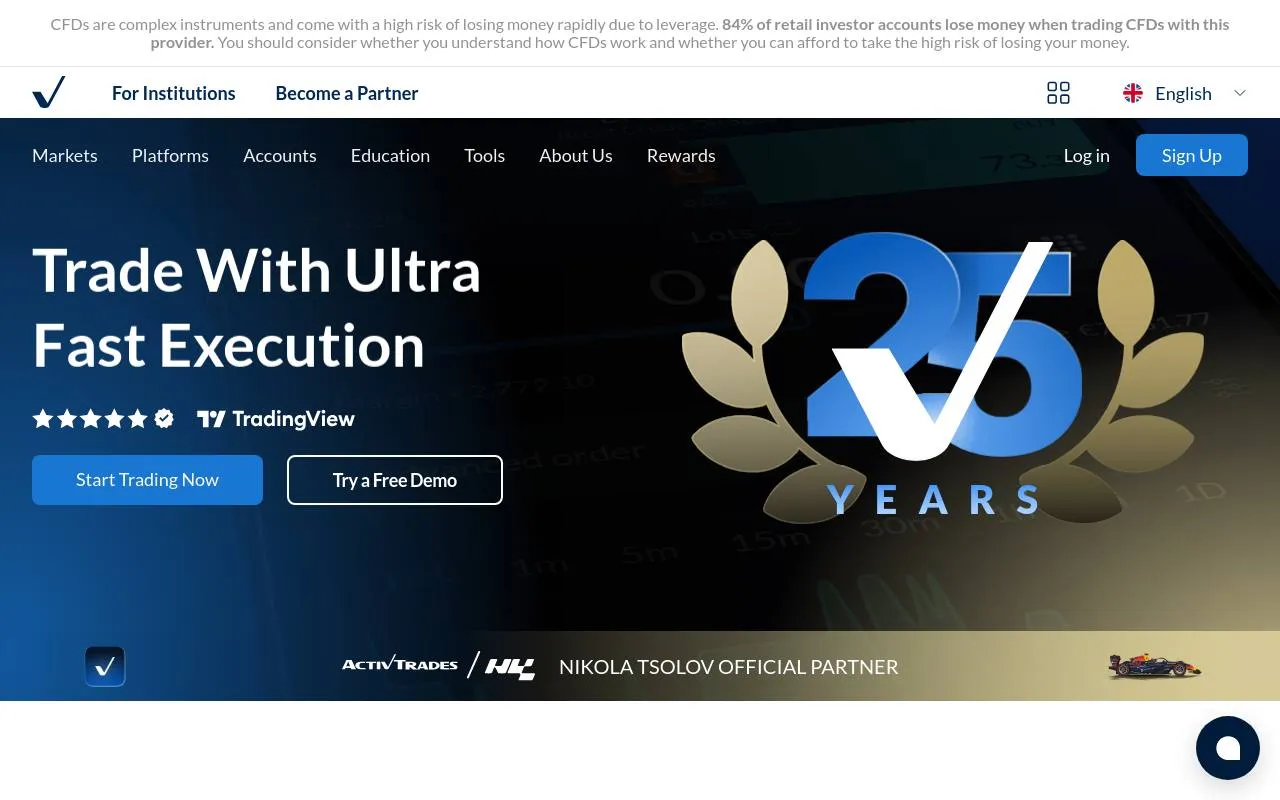 ActivTrades homepage