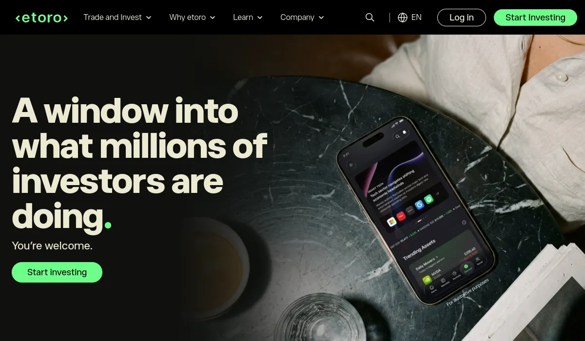 eToro homepage