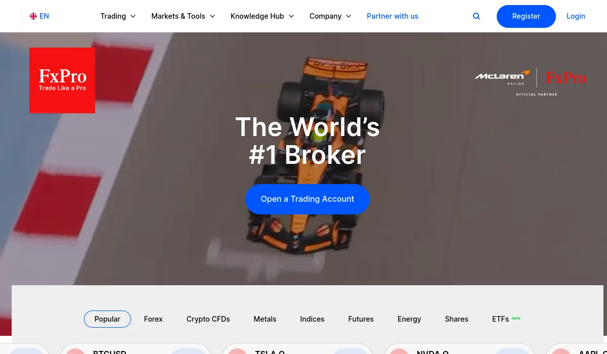 FxPro homepage