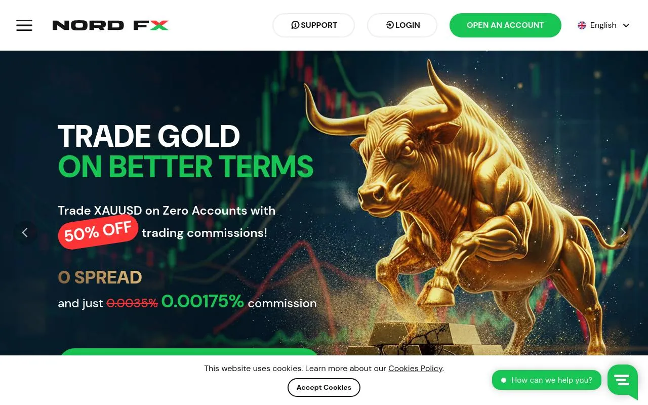 NordFX homepage