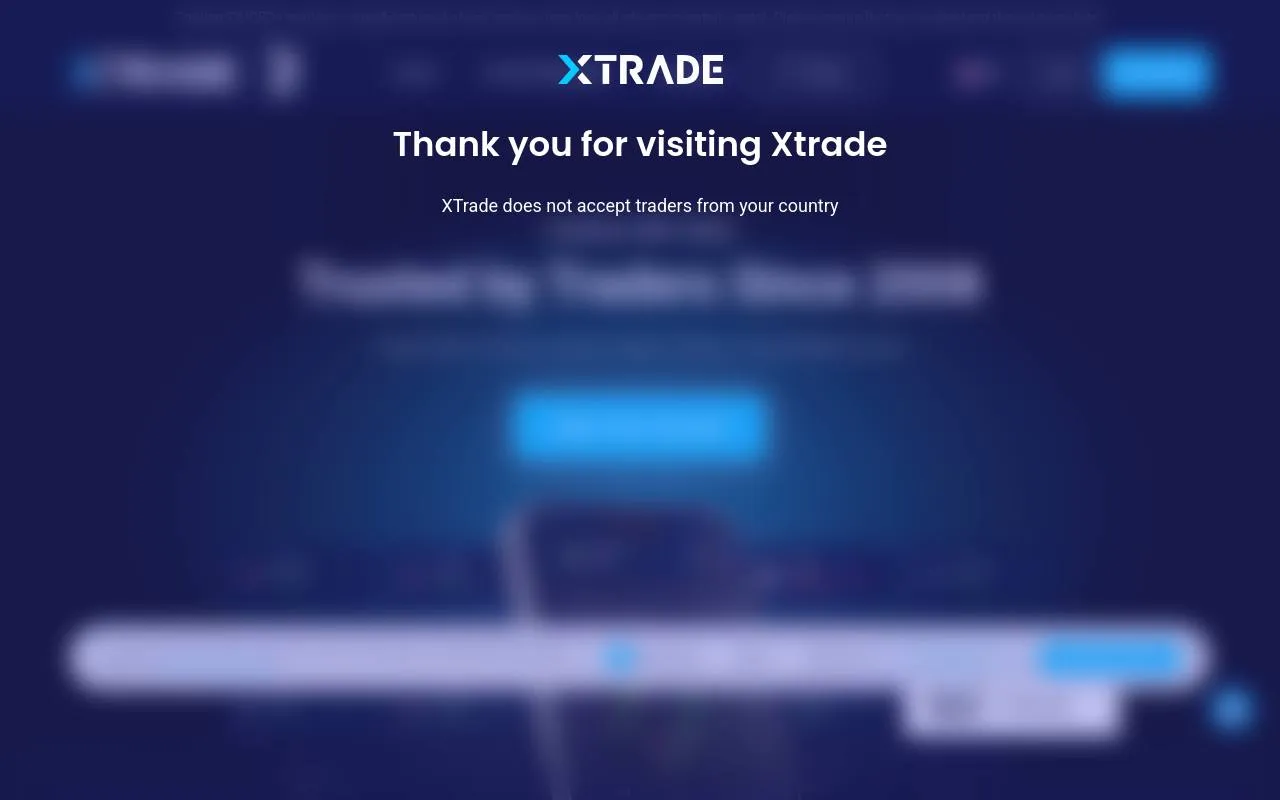 Xtrade homepage
