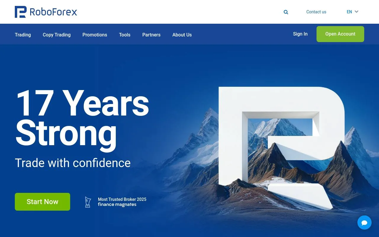 RoboForex homepage