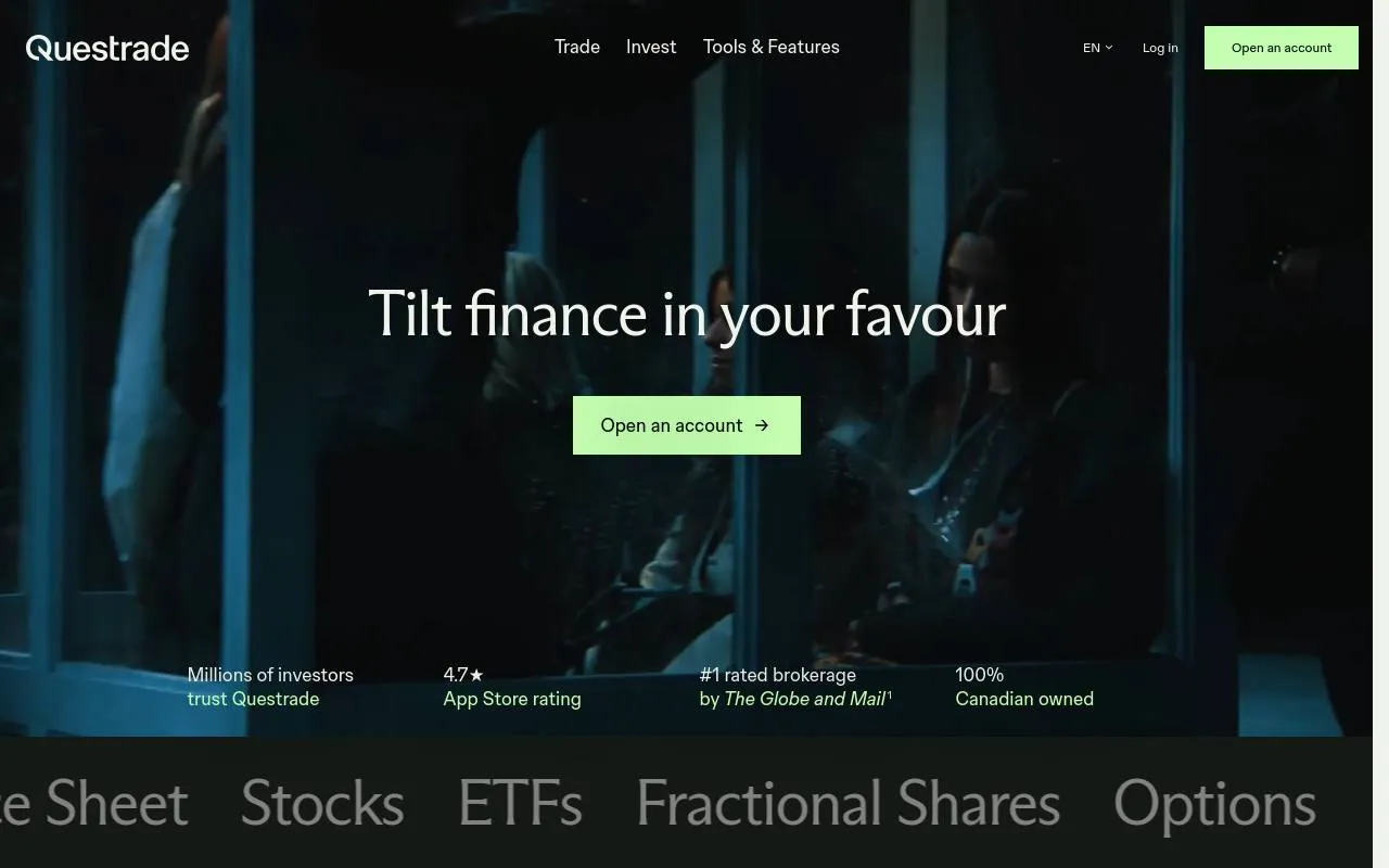 Questrade homepage