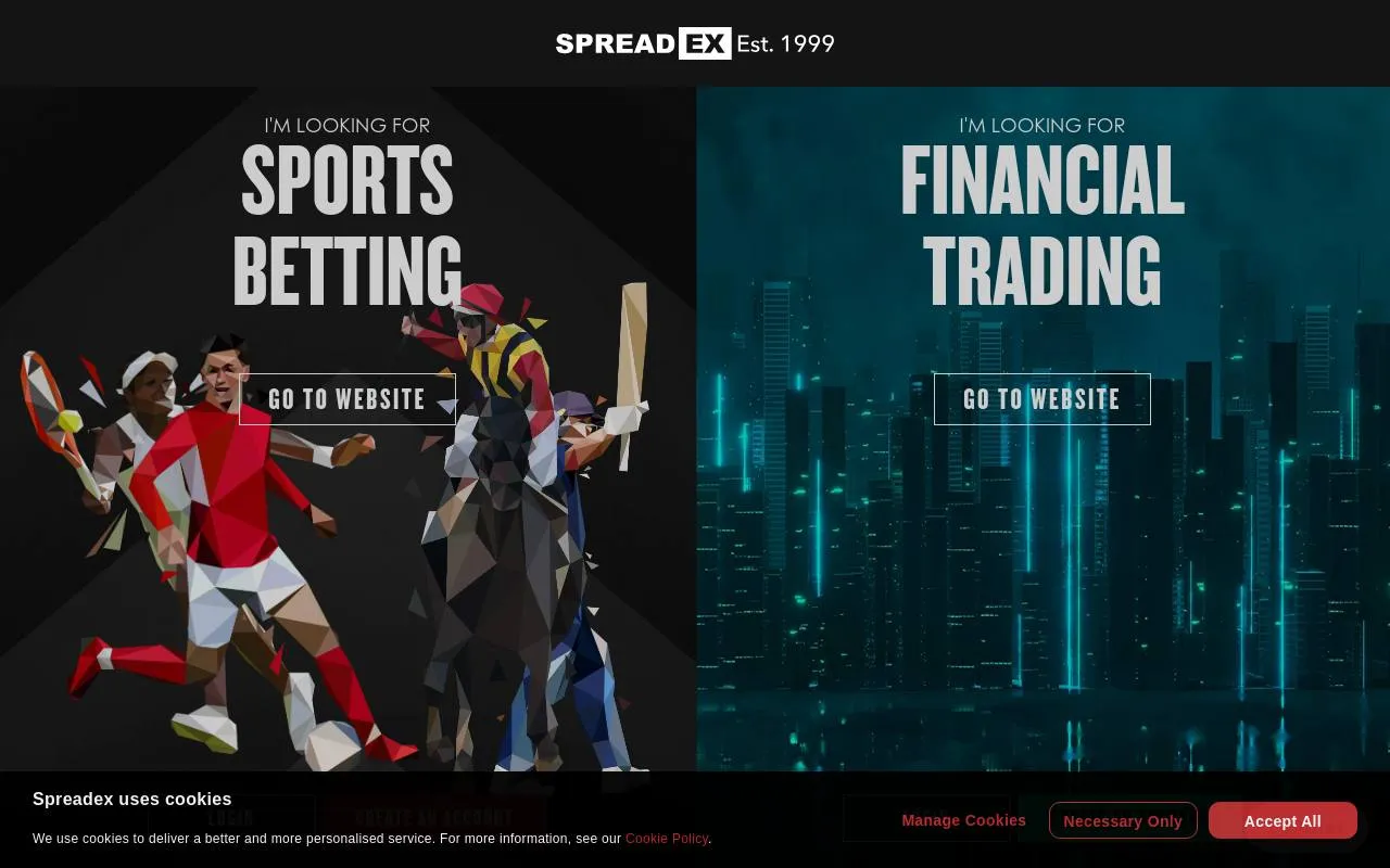 Spreadex homepage